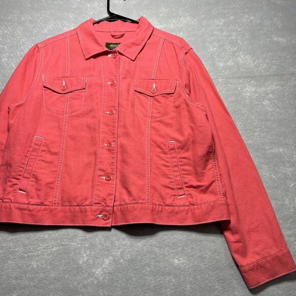 Eddie Bauer Coral Lightweight Button Down Jacket  Linen Blended Size:  X-Large - Picture 2 of 12